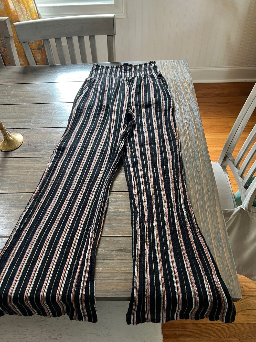 Billabong Black Striped Knit Flare Joggers